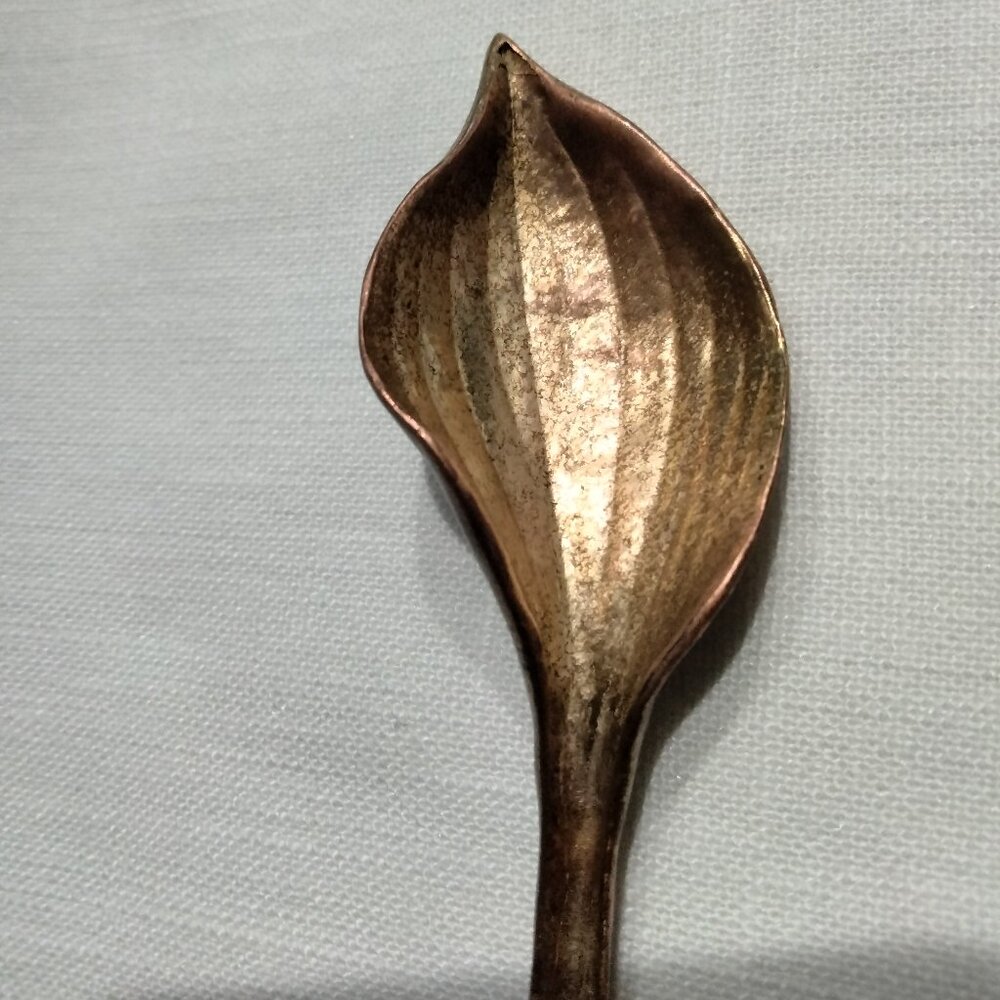 Table Art Pewter Leaf Shaped Condiment Spoons, Set of Two, NWOT - Picture 4 of 10